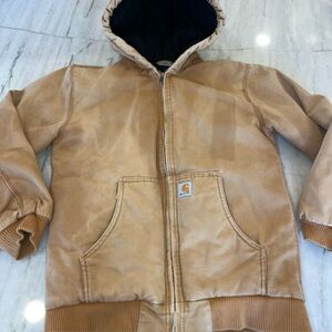BOYS YOUTH CARHARTT HOODED QUILTED JACKET WORK COAT SIZE XL 18/20